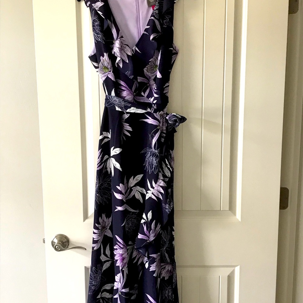 Beautiful deep purple , silky dress.